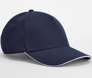 BEECHFIELD BF825C - EARTHAWARE® CLASSIC ORGANIC COTTON 5 PANEL CAP - SANDWICH PEAK French Navy / White