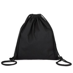 Kimood KI6101 - K-loop organic cotton drawstring bag Black