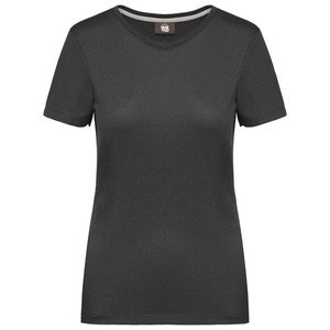 WK. Designed To Work WK307 - Ladies antibacterial short sleeved t-shirt Dark Grey